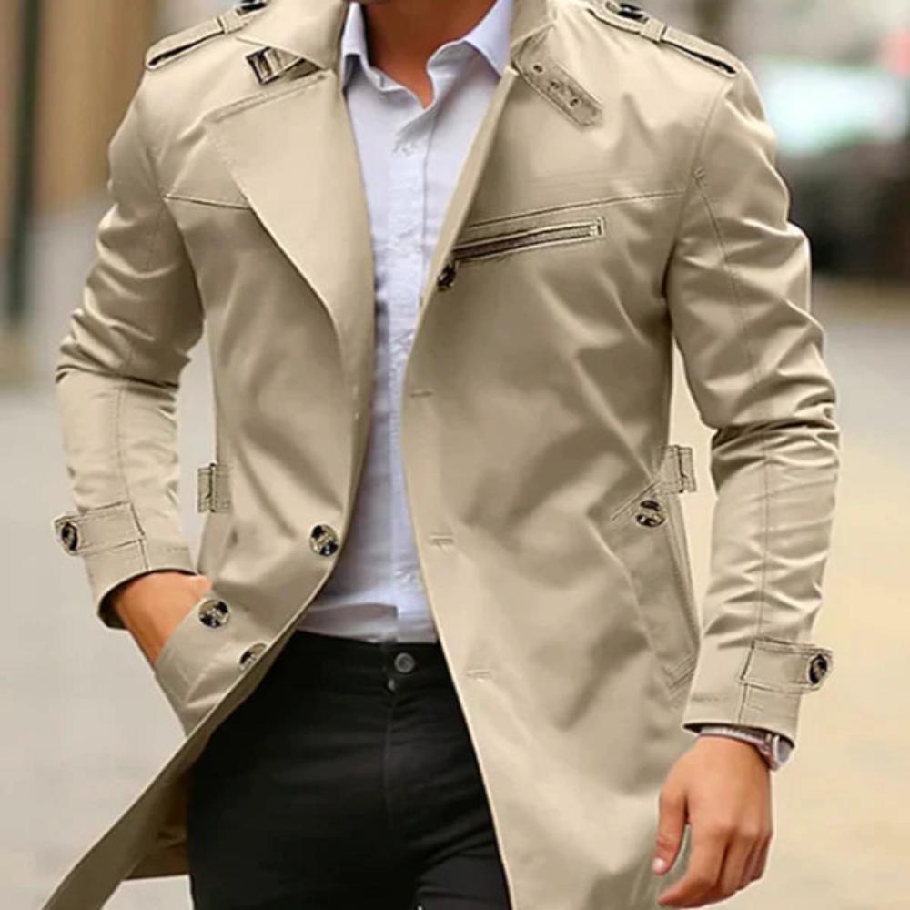 Snygg trenchcoat med knappar för män