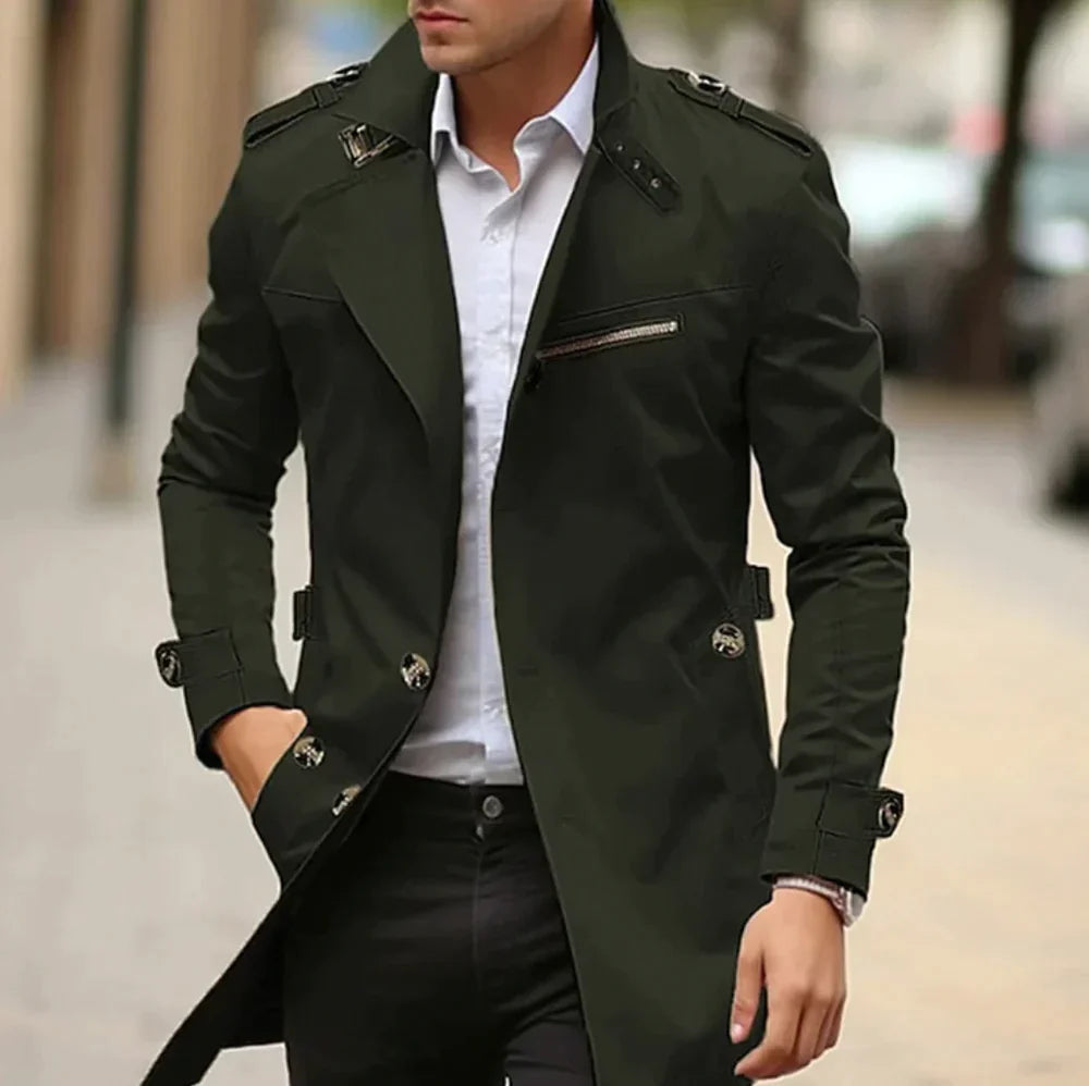 Snygg trenchcoat med knappar för män