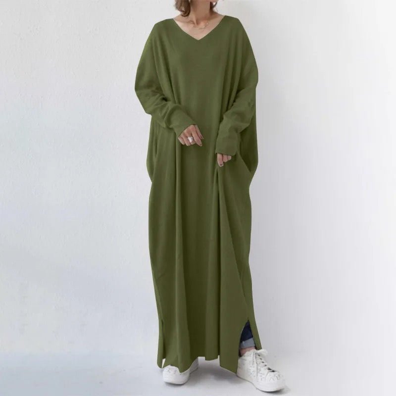Oversize lång vinterklänning för kvinnor