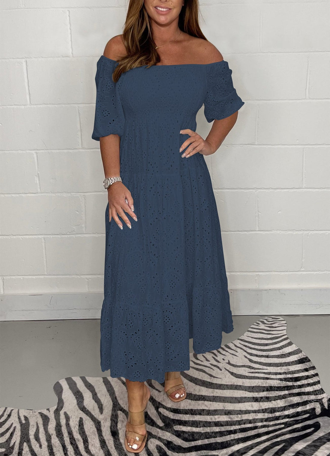 Off-Shoulder maxiklänning för kvinnor