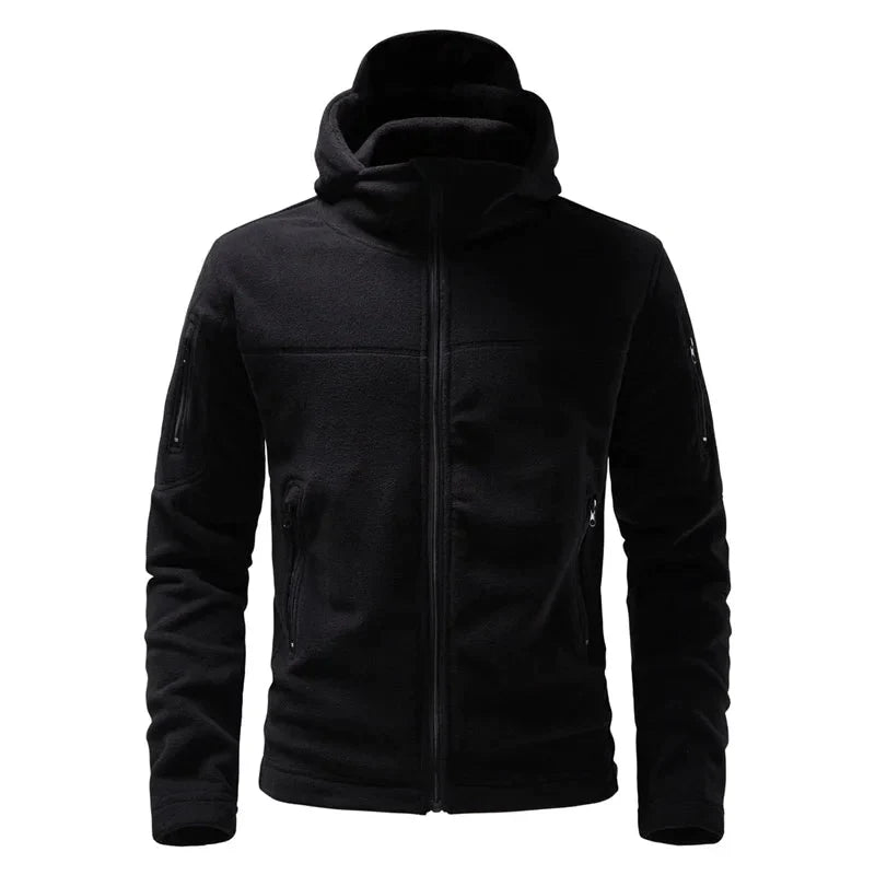 Fleece varm snygg huva jacka för män