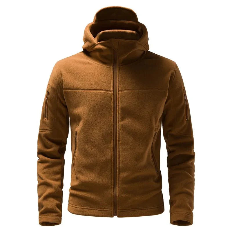 Fleece varm snygg huva jacka för män