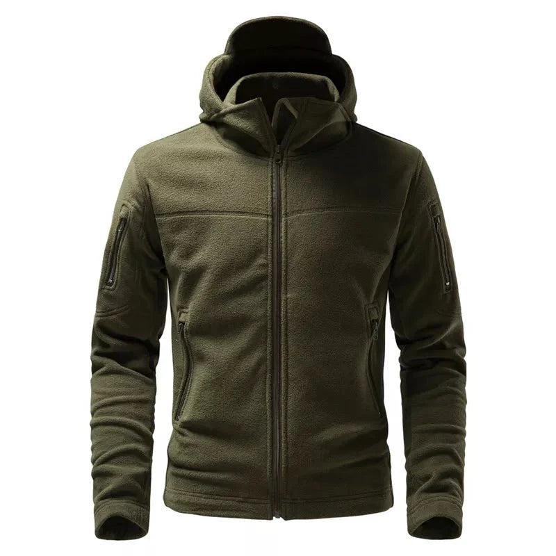 Fleece varm snygg huva jacka för män