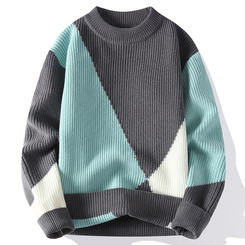 Mysig vinter casual flerfärgad stil tröja för män