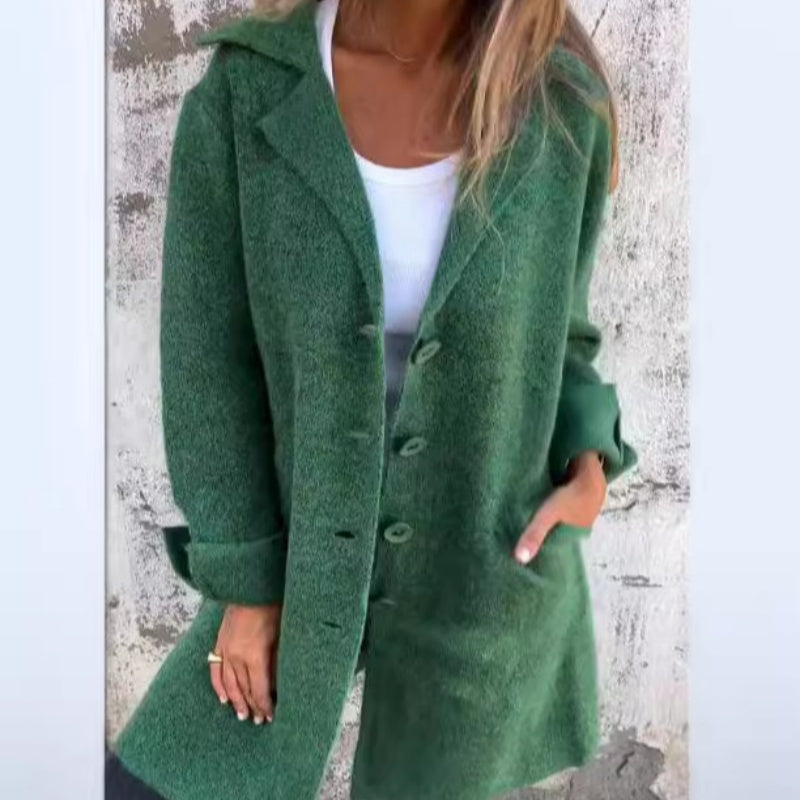 Elegant mjuk lång jacka kappa för kvinnor