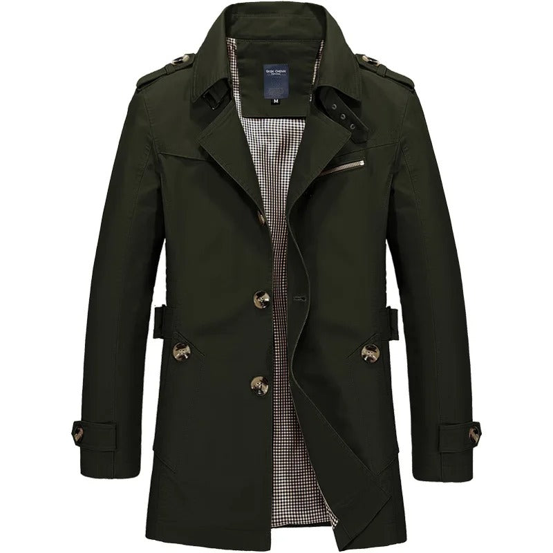 Vintagestil jacka trenchcoat för män