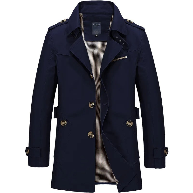 Vintagestil jacka trenchcoat för män