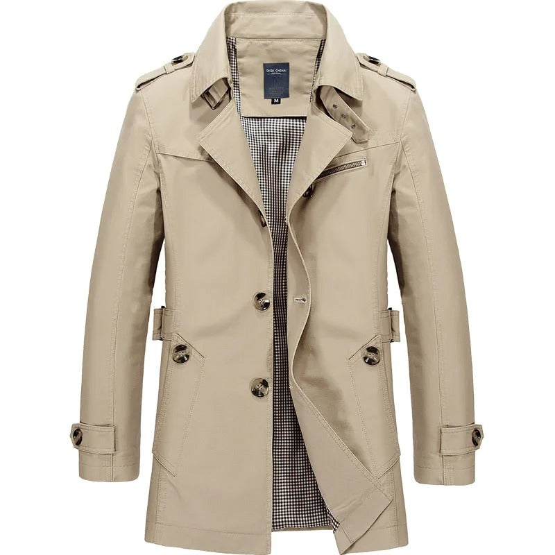Vintagestil jacka trenchcoat för män