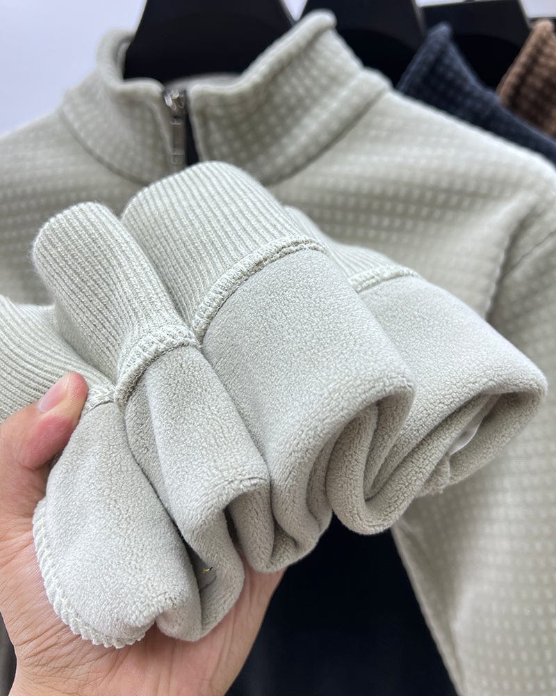 Jumper med halv dragkedja i alpackafleece