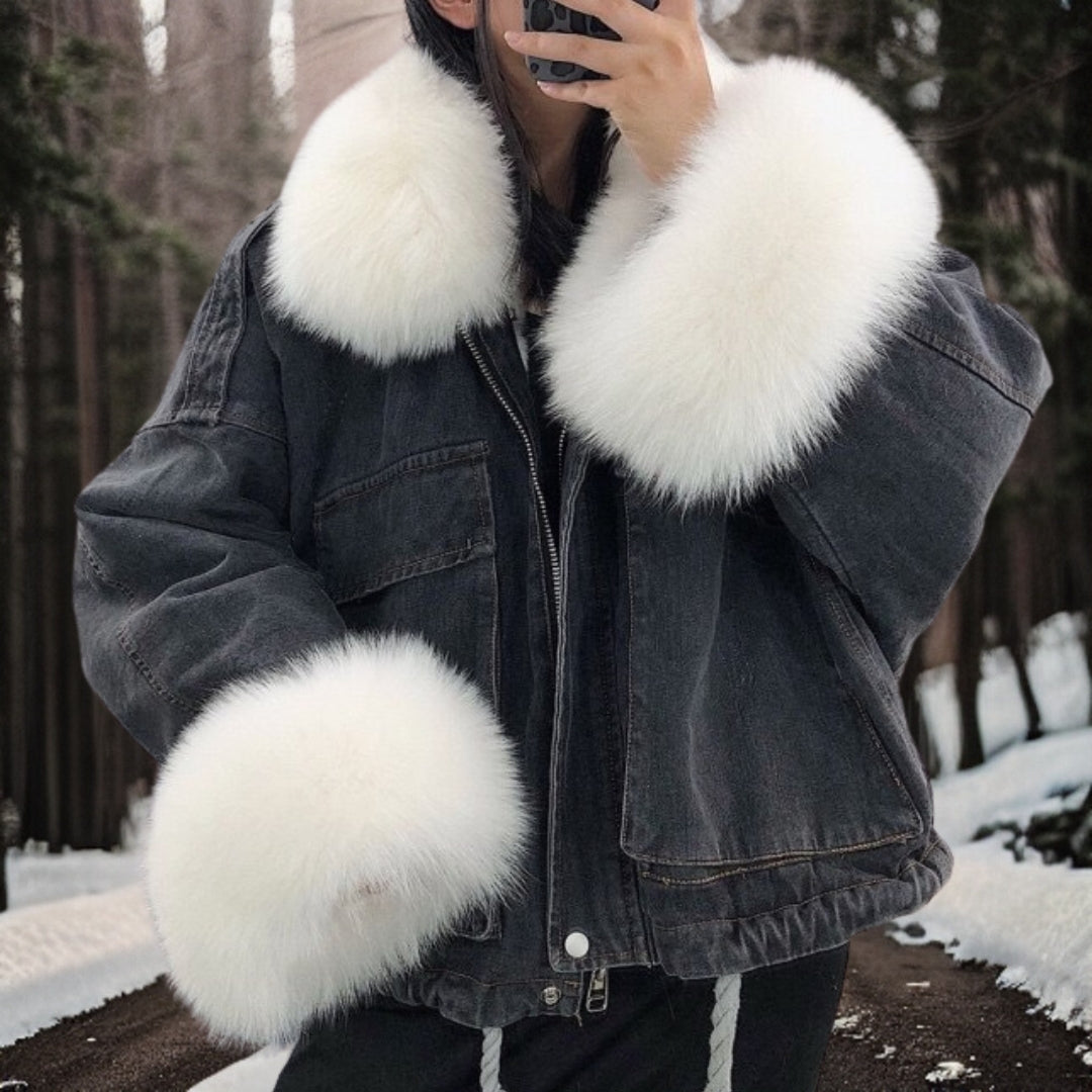Inga™ | Varm vinterjacka i denim