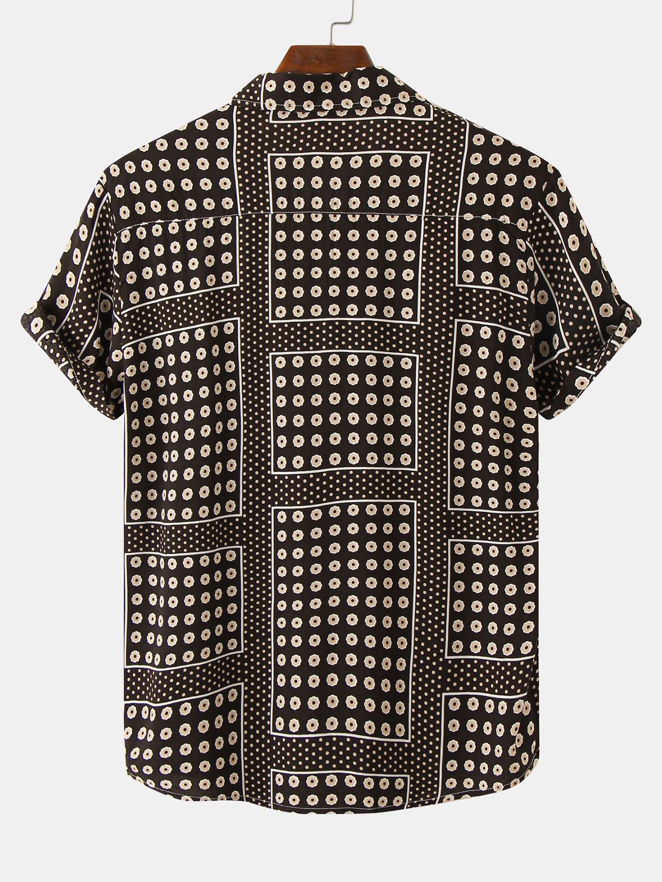 Polka Dot Floral Print Button Up Shirt