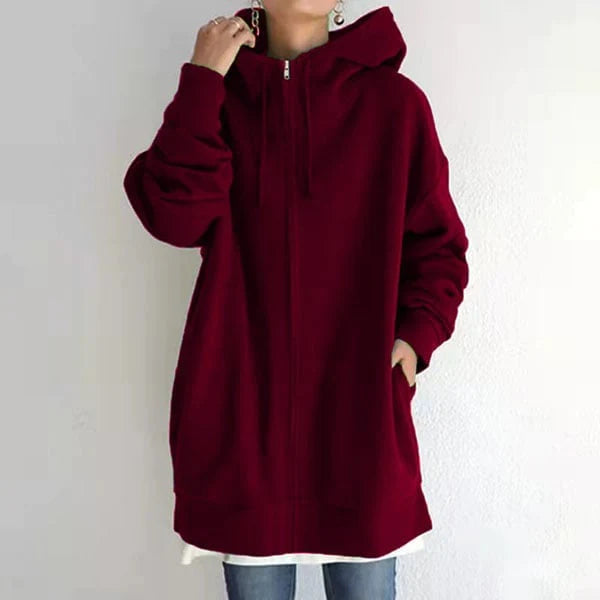 Alexia | Höst/vinter-hoodie med dragkedja för kvinnor