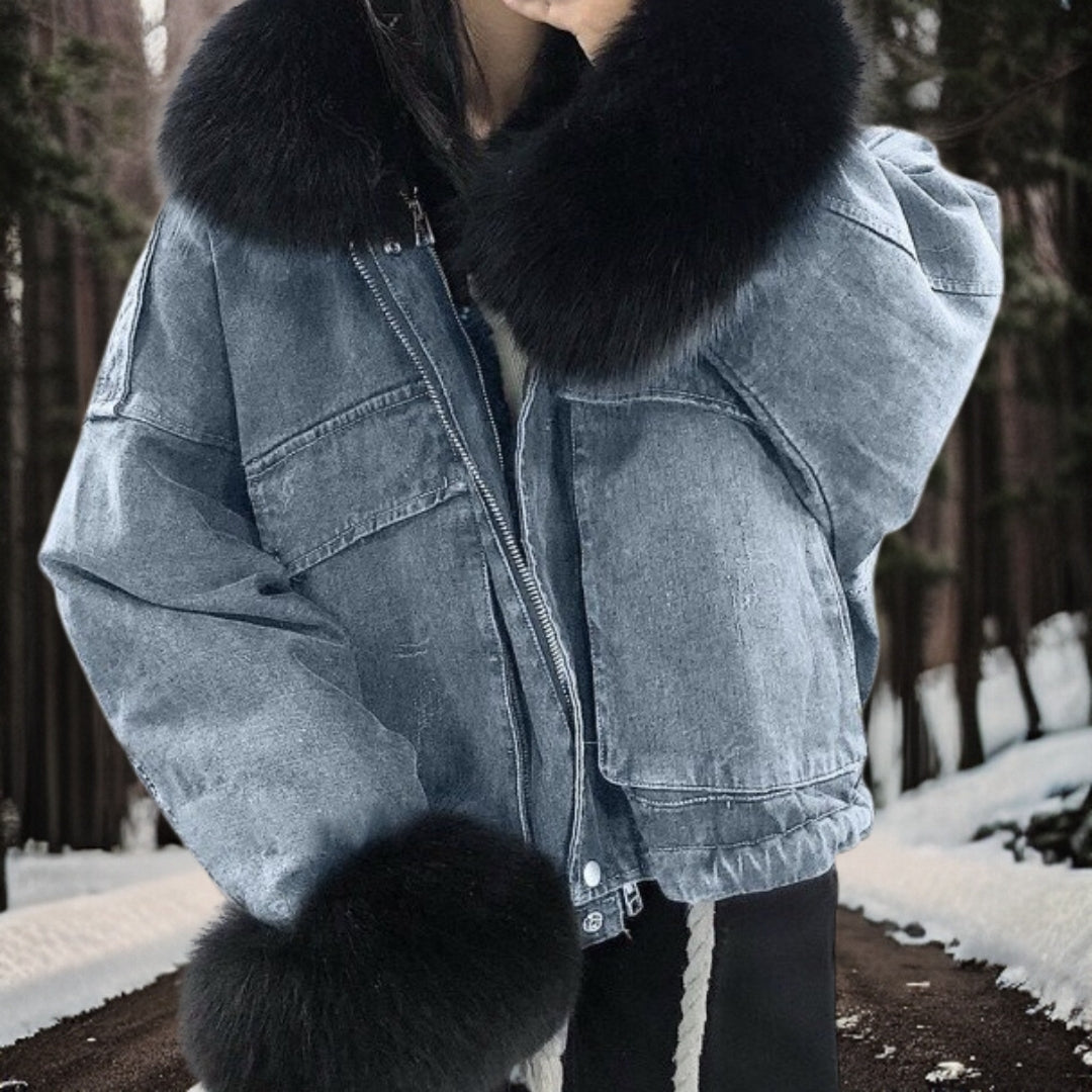 Inga™ | Varm vinterjacka i denim