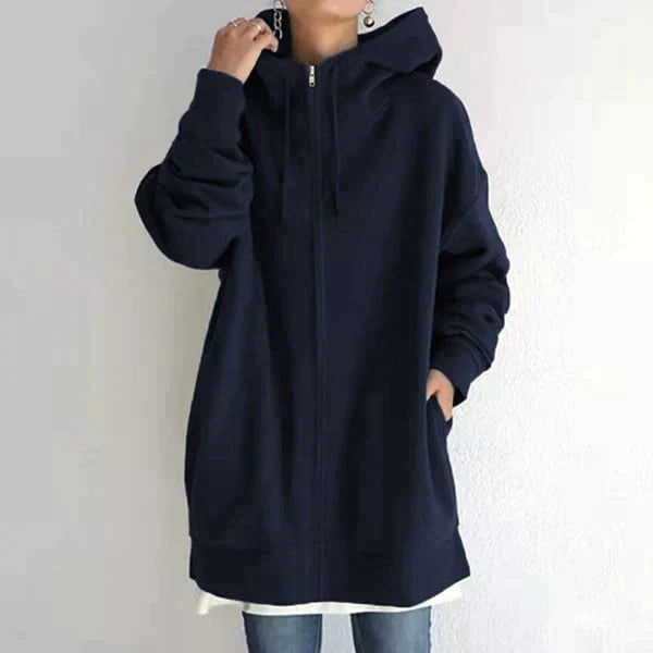 Alexia | Höst/vinter-hoodie med dragkedja för kvinnor