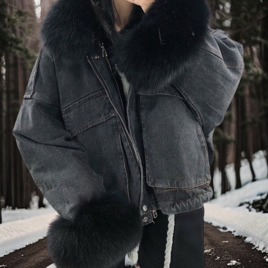 Inga™ | Varm vinterjacka i denim