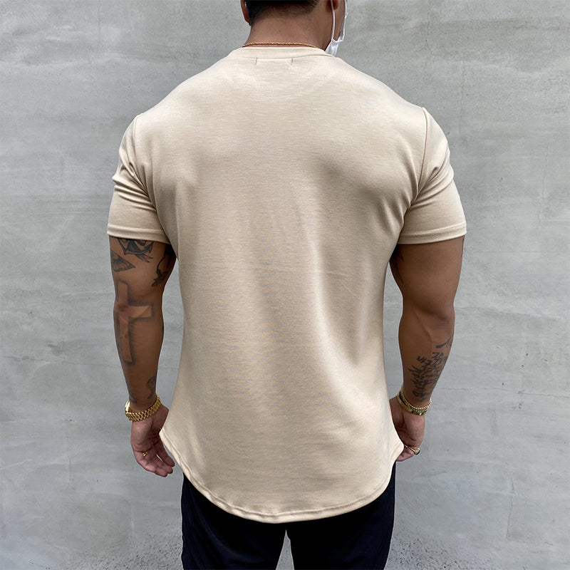 Stretchig sport-T-shirt i ren bomull