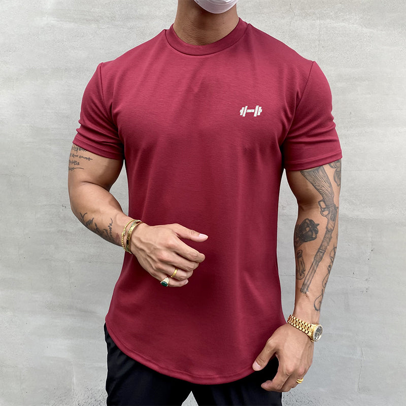 Stretchig sport-T-shirt i ren bomull