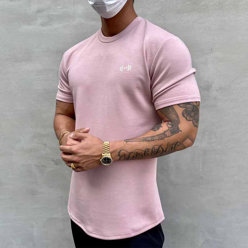 Stretchig sport-T-shirt i ren bomull