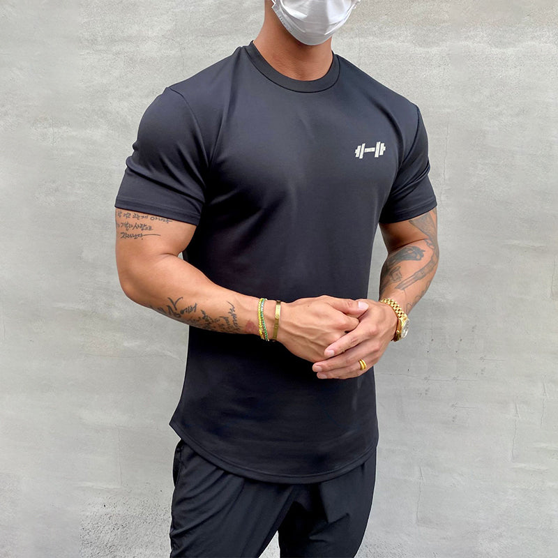 Stretchig sport-T-shirt i ren bomull