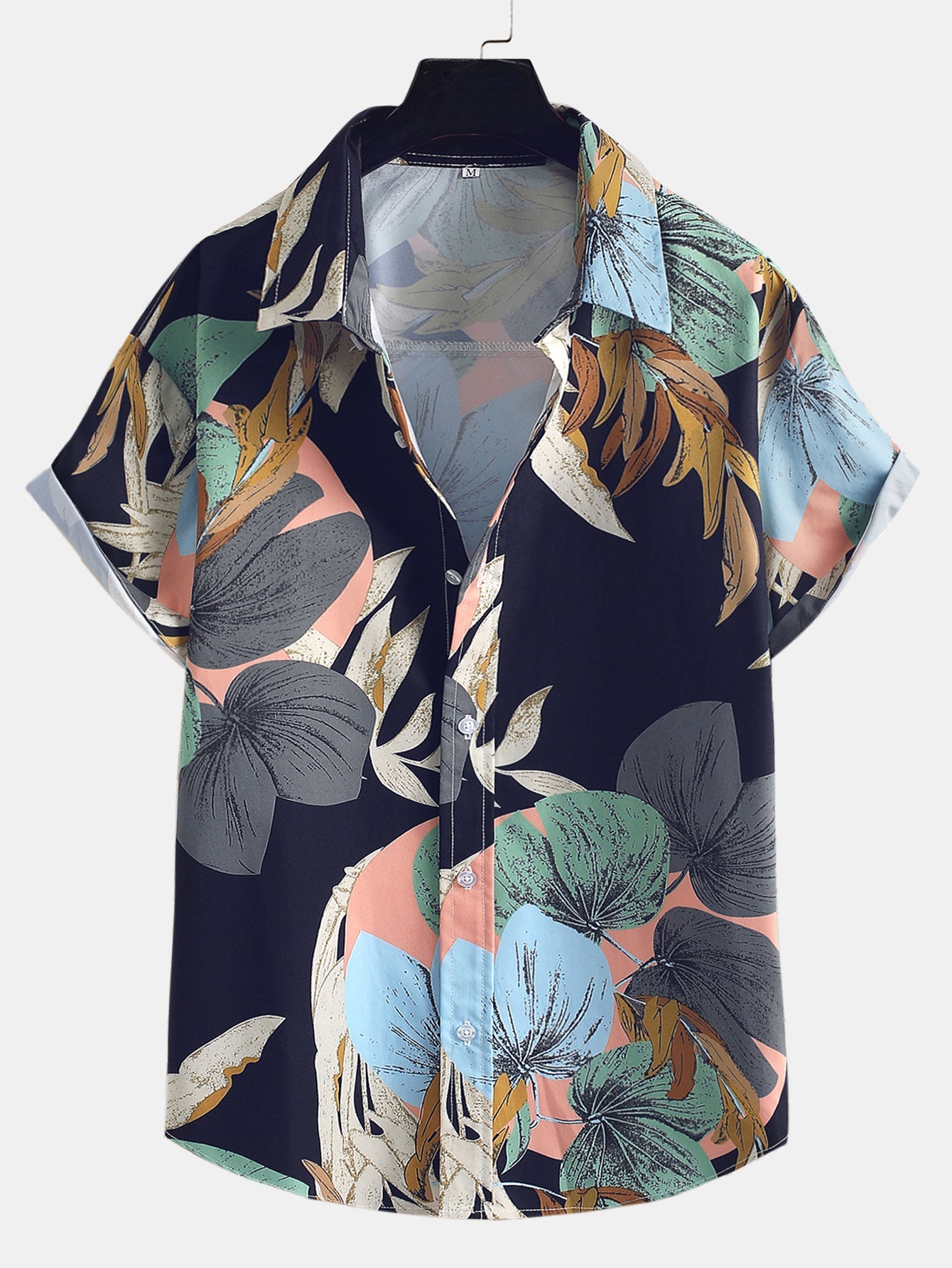 Tropical Print Button Up Shirt
