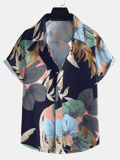 Tropical Print Button Up Shirt