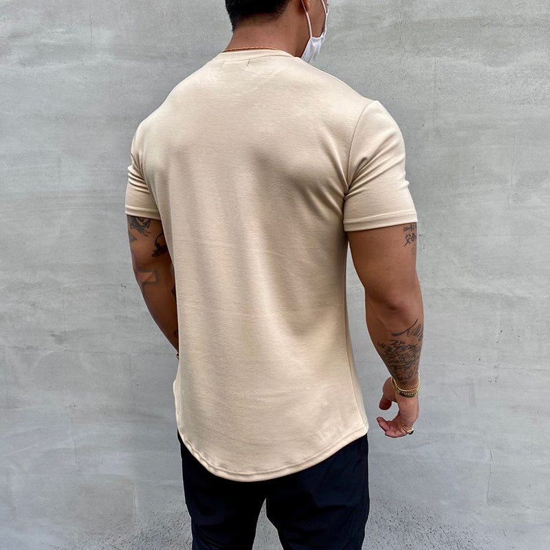 Stretchig sport-T-shirt i ren bomull