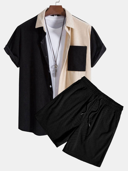 Two Tone Corduroy Shirt &amp; Corduroy Shorts