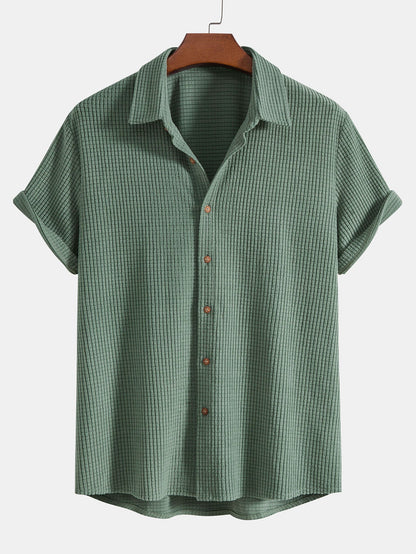 Waffle Button Up Shirt &amp; Shorts