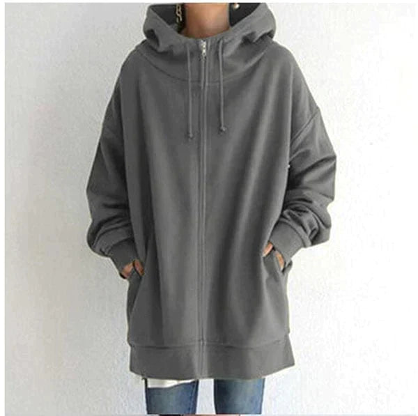 Alexia | Höst/vinter-hoodie med dragkedja för kvinnor