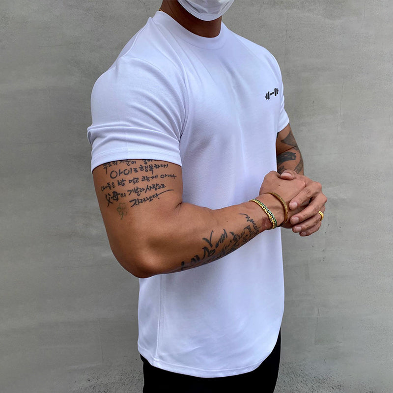Stretchig sport-T-shirt i ren bomull