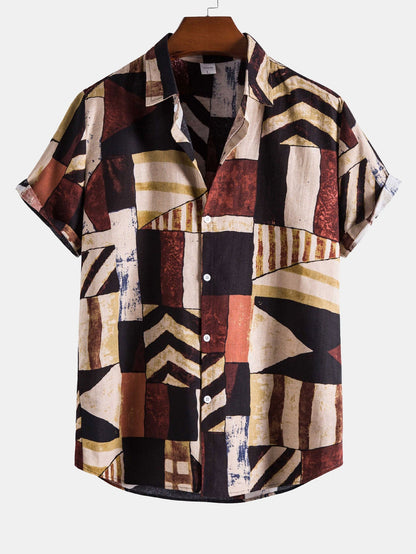 Geometry Print Retro Shirt