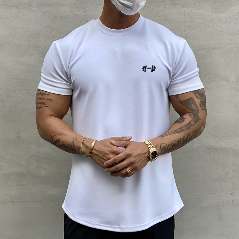 Stretchig sport-T-shirt i ren bomull