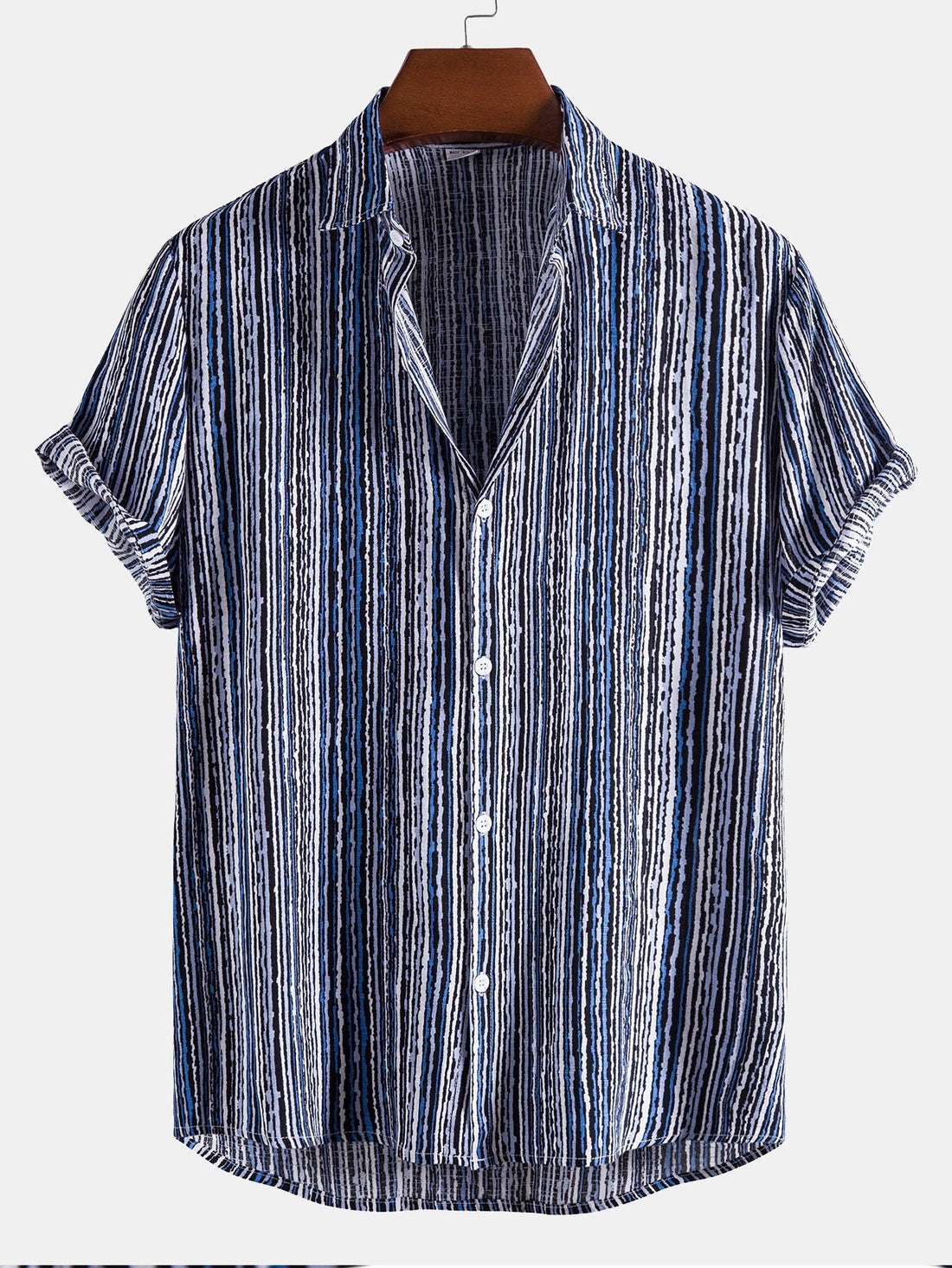Wavy Print Button Up Shirt