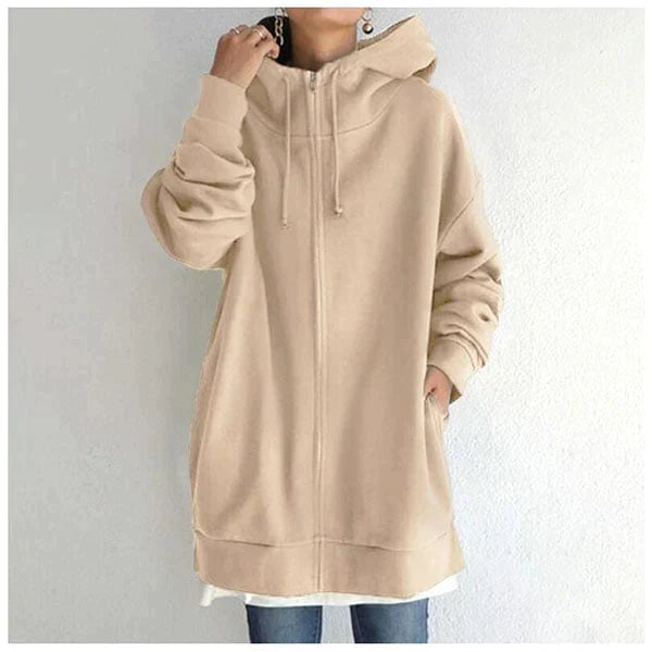 Alexia | Höst/vinter-hoodie med dragkedja för kvinnor