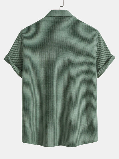 Waffle Button Up Shirt &amp; Shorts