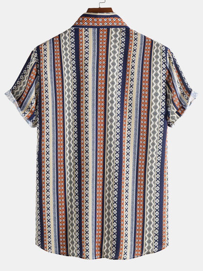 Ethnic Geometry Print Shirt