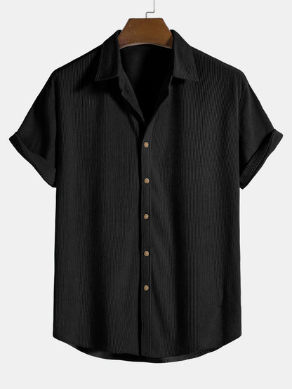 Short-Sleeved Corduroy Button Up Shirt &amp; Shorts
