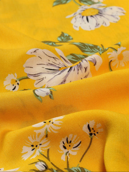 Sunflower Print Revere Shirt