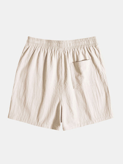 Tropical Print Shirt &amp; Textured Cotton 5&quot; Shorts