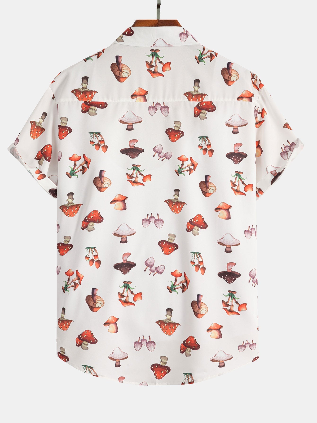 Mushroom Print Button Up Shirt