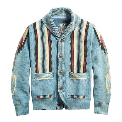 Vintage Jacquard-koftan för män