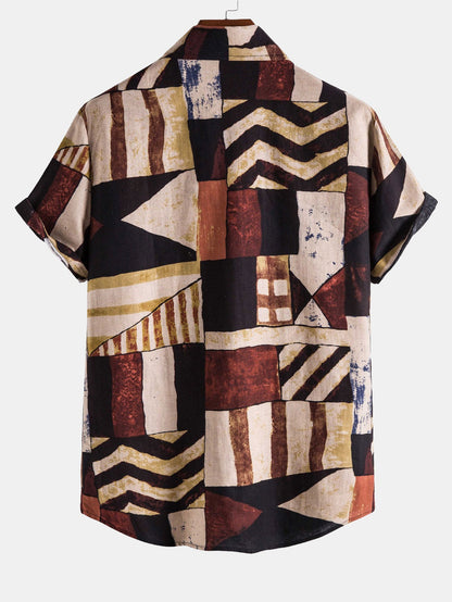 Geometry Print Retro Shirt