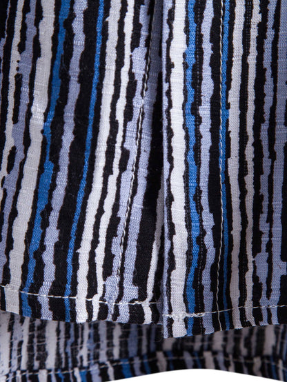 Wavy Print Button Up Shirt
