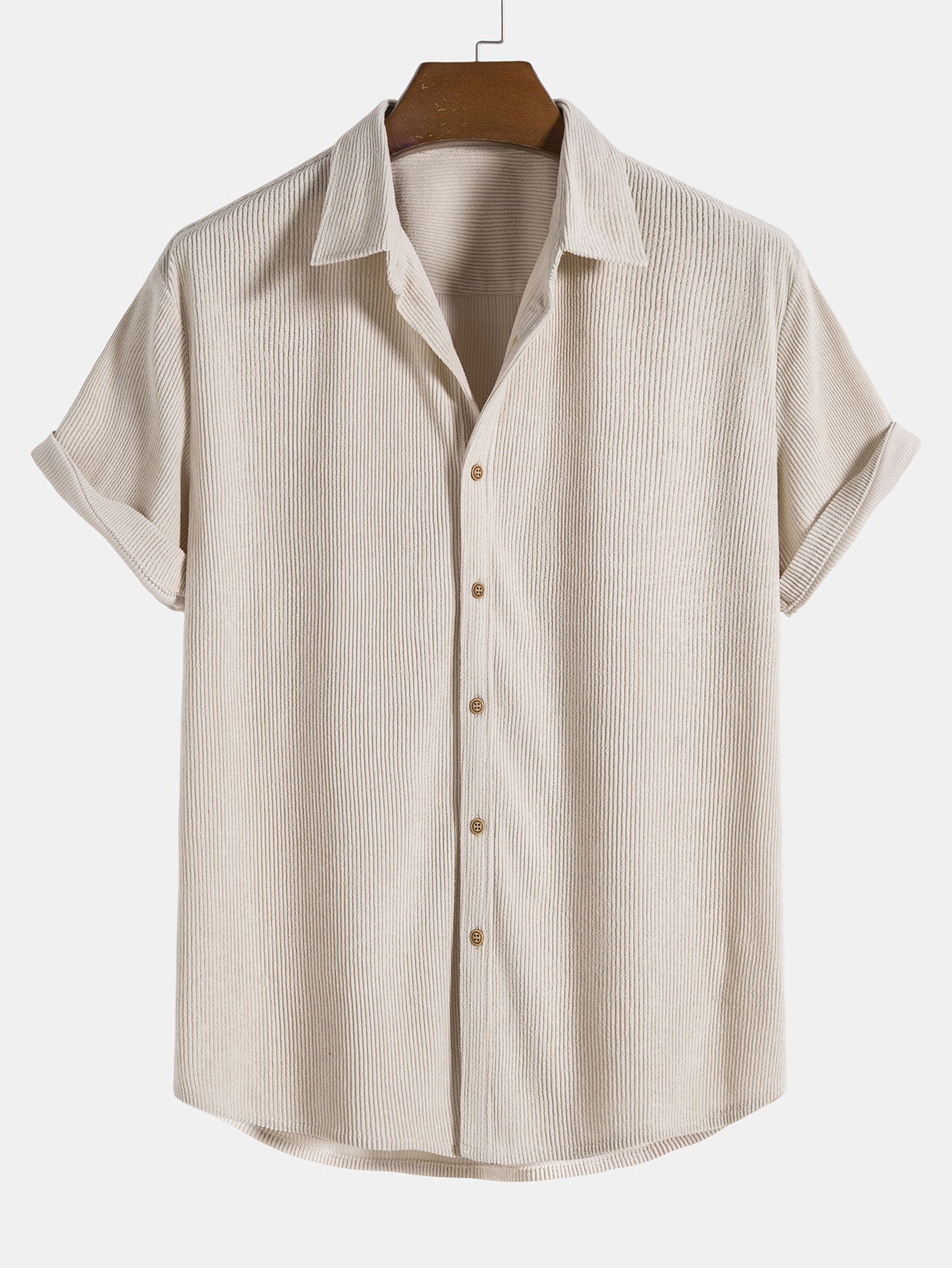 Short-Sleeved Corduroy Button Up Shirt &amp; Shorts