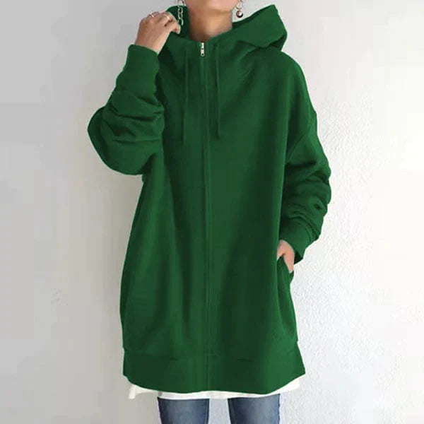 Alexia | Höst/vinter-hoodie med dragkedja för kvinnor