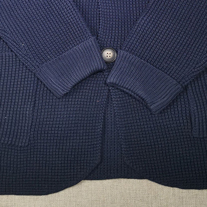 Stickad blazer med krage för män