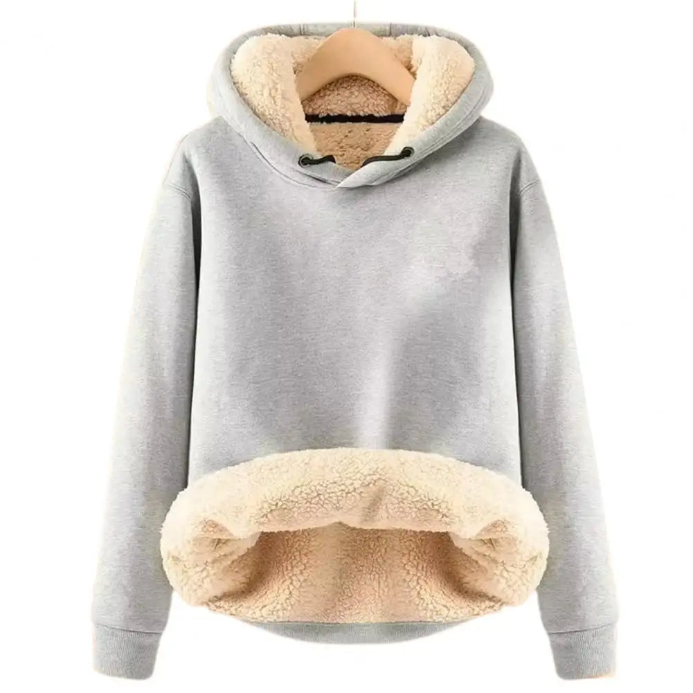 Sherpa-fleecejacka med huva