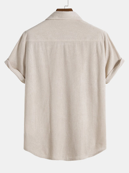 Short-Sleeved Corduroy Button Up Shirt &amp; Shorts