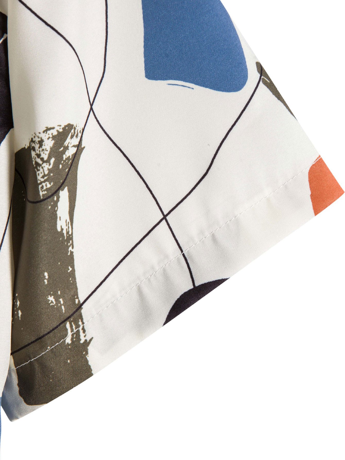 Hand Drawn Color Blocks Print Shirt