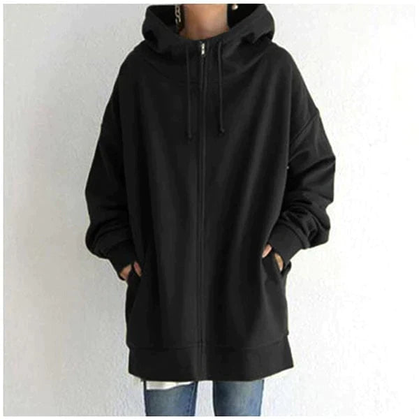 Alexia | Höst/vinter-hoodie med dragkedja för kvinnor